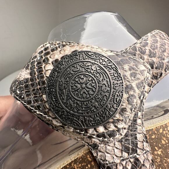 Abeo Una Wedges Sandals Stone Women's Size US 8.5 Bohemian Animal Print Comfort - Picture 6 of 16